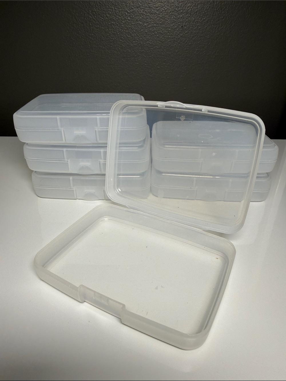 The Container Store Clear Hinged Storage Boxes - Set of 6